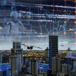Artist concept showing various projects the SWS team works on, from developing new data solutions, new technology and the safety risks associated with it, from robotics to unmanned aircraft and more.