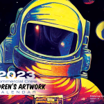 The cover of the 2023 Children's Artwork Calendar for NASA's Commercial Crew Program.