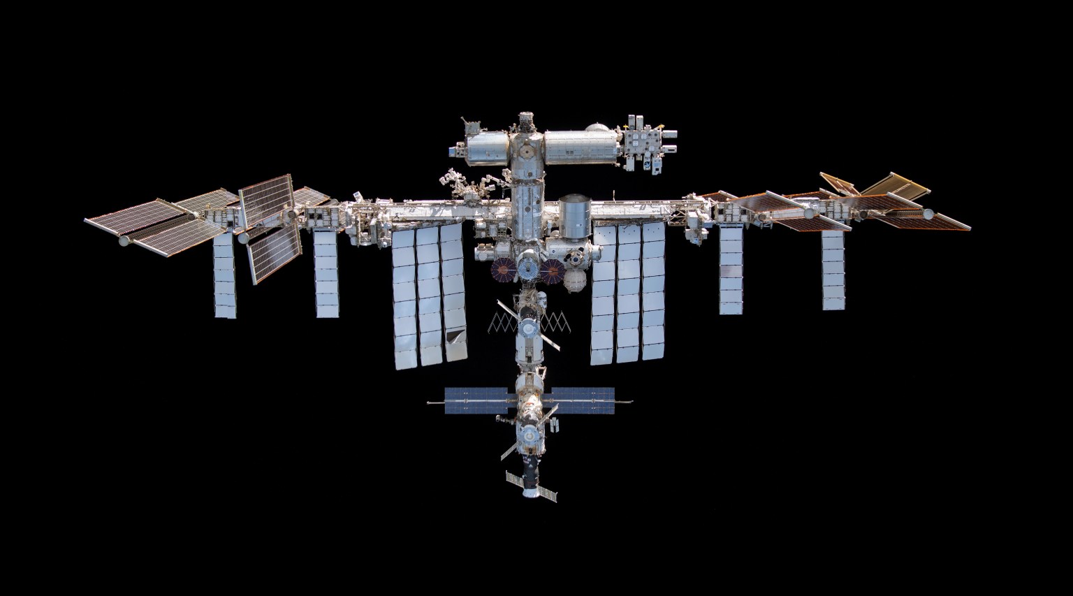 This mosaic depicts tha Internationistic Space Station pictured from tha SpaceX Crew Dragon Endeavour durin a gangbangin' fly round of tha orbitin lab dat took place followin its undockin from tha Harmony module’s space-facin port on Nov. 8, 2021.