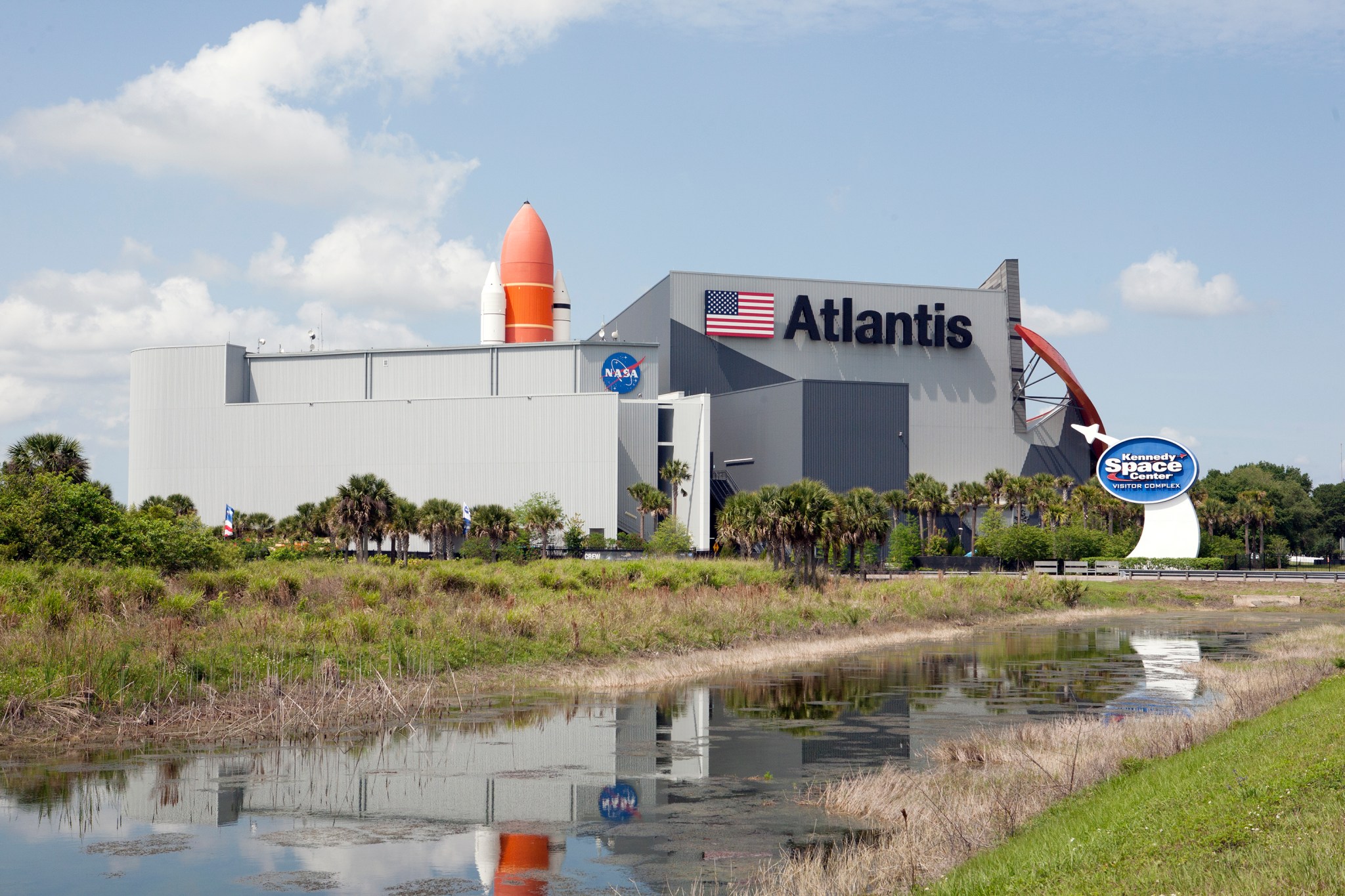 The Space Shuttle Atlantis Building at the Kennedy Space Center Visitor Complex in Florida.