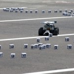A "swarmie" operating autonomously during a competition at Kennedy Space Center in Florida.