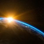 sunset earth in space