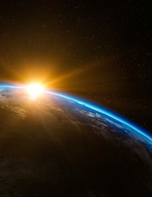 sunset earth in space