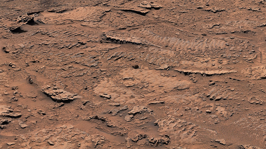 Rippled texture on the surface of Mars