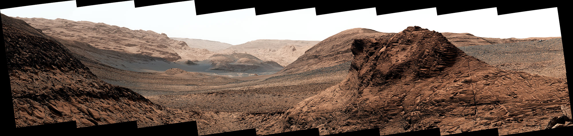 At the bottom of this valley, called Gediz Vallis, is a mound of boulders and debris 