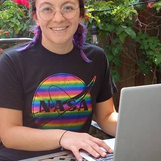 Allison Nguyen sits in front of her computer