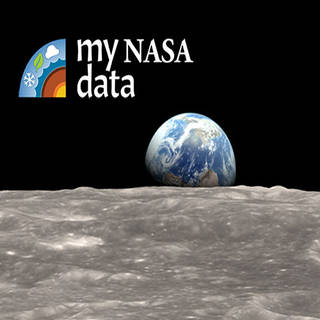 The words My NASA Data with a picture of the Earth as seen from the Moon