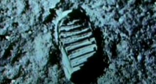 A photo of an astronaut's footprint on the moon