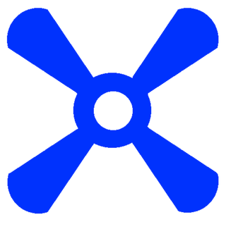 Illustration of a blue boomerang