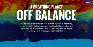 A thermal image of Earth with the words A Breathing Planet Off Balance