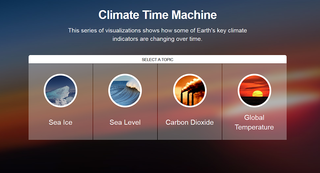 Screengrab of the from the Climate Time Machine page