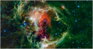 A color photo using NASA's Wide-field Infrared Survey Explorer space telescope