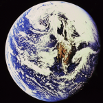 A picture of the Earth as seen from space