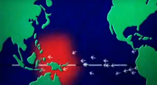 An illustration of the movement of the trade winds during El Nino