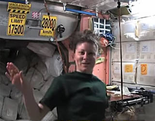 Astronaut Tracy Caldwell Dyson on Node 1 on the International Space Station