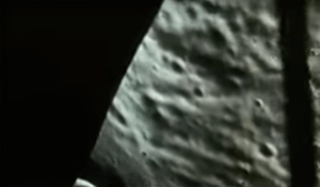View of the moon as seen from the Eagle lunar module