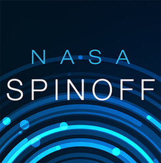 NASA Spinoff text on blue background