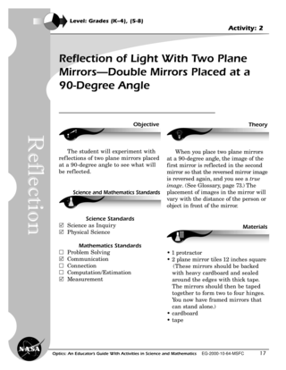First page of Optics - Reflection of light with two plane mirrors