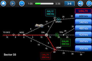 Screencapture of Sector 33 Air Traffic Control Game