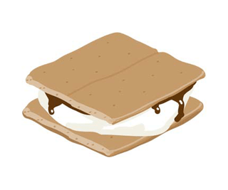 A cartoon image of a s’more