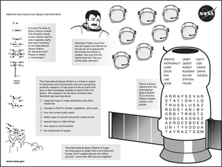 International Space Station and Soyuz Spacecraft puzzle sheet
