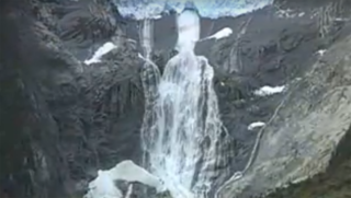 Water flowing as a result of glacier melting