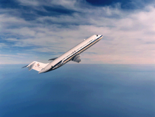 C-9 jet going into a parabolic maneuver