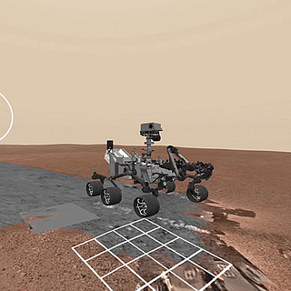 presentation on any topic of science Screenshot from the Access Mars virtual reality experience showing the Curiosity rover on the surface of Mars