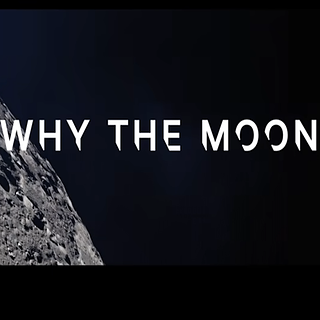 A portion of the Moon and the words "Why the Moon?"