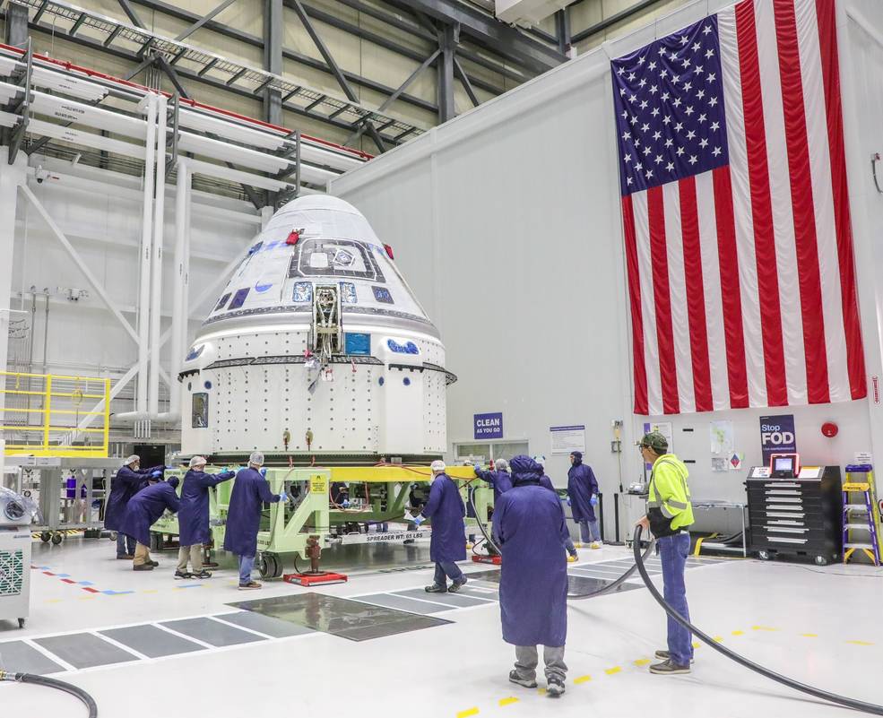 The Boeing CST-100 Starliner spacecraft.