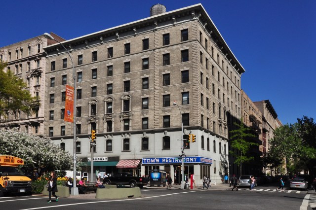 Photo of the GISS facility, Columbia University's Armstrong Hall at the corner of Broadway and West 122th Street in New York City, on a sunny afternoon in May 2013.