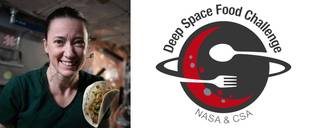 NASA astronaut and Expedition 66 flight engineer Megan McArthur is seen with a taco made using fajita beef, rehydrated tomatoes and artichokes, and chile peppers as part of Plant-Habitat-04 investigation aboard the International Space Station in 2021.