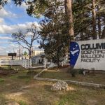 The a brick sign sayingColumbia Scientific Balloon Facility at the entrance of the facility.