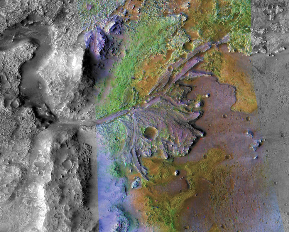 Jezero crater, landing site of NASA's Mars 2020 mission carrying the Perseverance rover