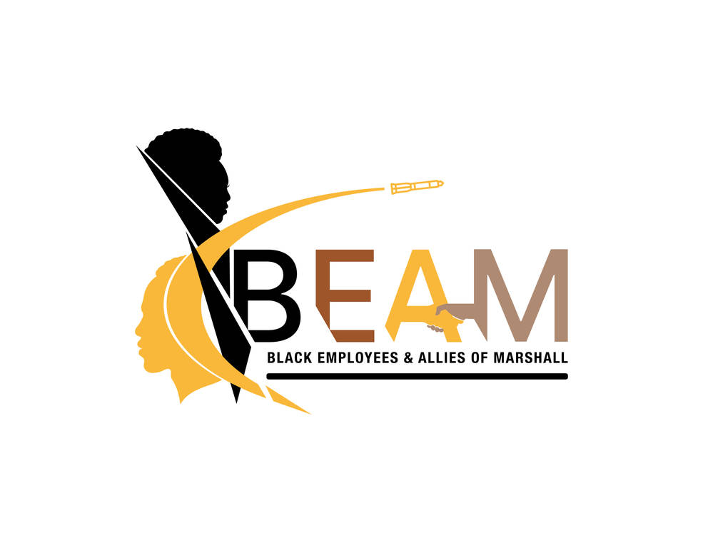Black Employees u0026amp; Allies of Marshall (BEAM) Resource Group logo.