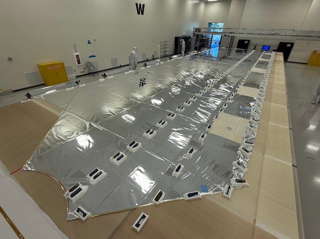 The Space Storm Solar Sail Sentential (S5) solar sail membrane flight unit has been completed. This is the largest solar sail ever manufactured. S5 is planning to launch as a secondary payload on the NOAA SOLAR-A mission in 2029. When fully deployed, the total sail membrane area is 1,643 m².