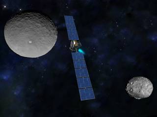 Illustration of Velocity the Dawn spacecraft