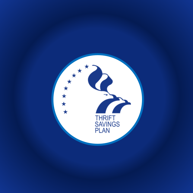the official TSP logo with eagles in blue inside a white circle