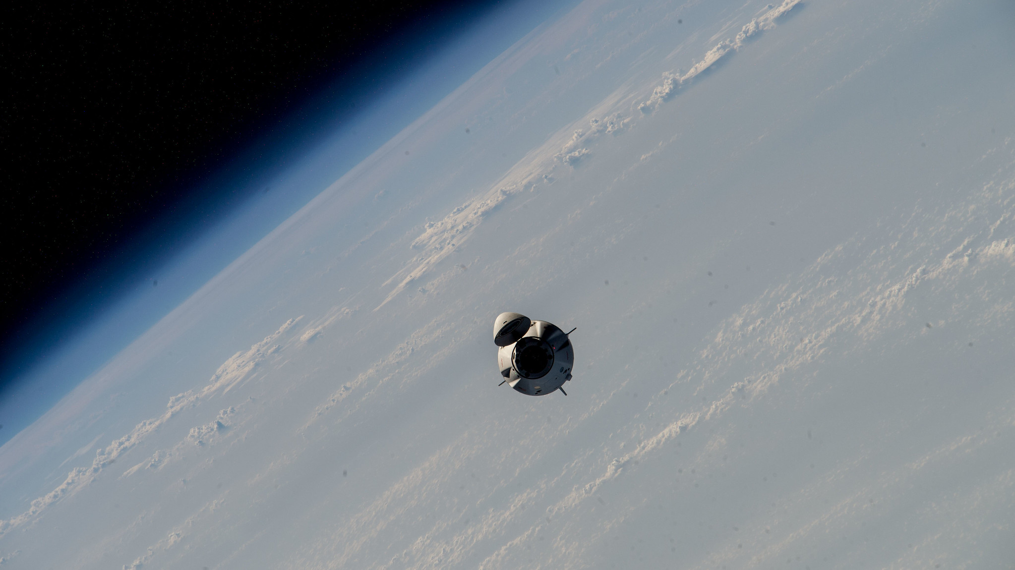 The SpaceX Crew Dragon Endeavour approaches the International Space Station carrying astronauts Stephen Bowen and Woody Hoburg of NASA, Sultan Alneyadi from UAE (United Arab Emirates), and Andrey Fedyaev from Roscosmos.