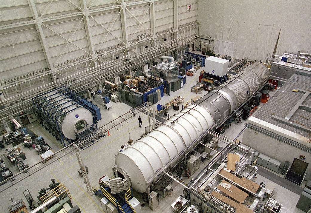 The three-module ECLSS at the Internal Thermal Control System Test Facility at NASA's Marshall Space Flight Center. 