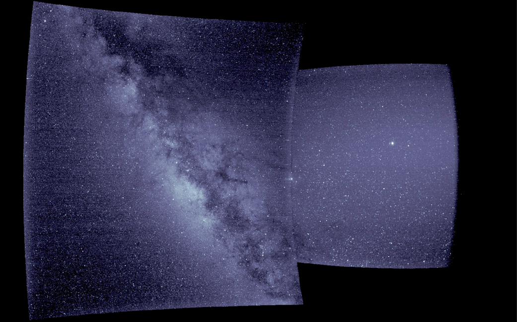 Wide view of starry sky from science instrument aboard solar probe