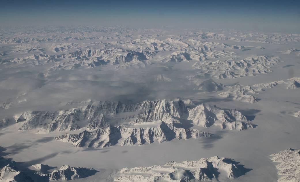 Ice sheet of Greenland photographed from aircraft