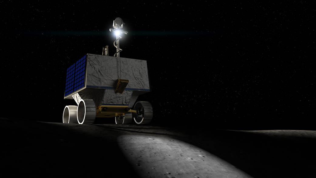Illustration of VIPER rover on lunar surface