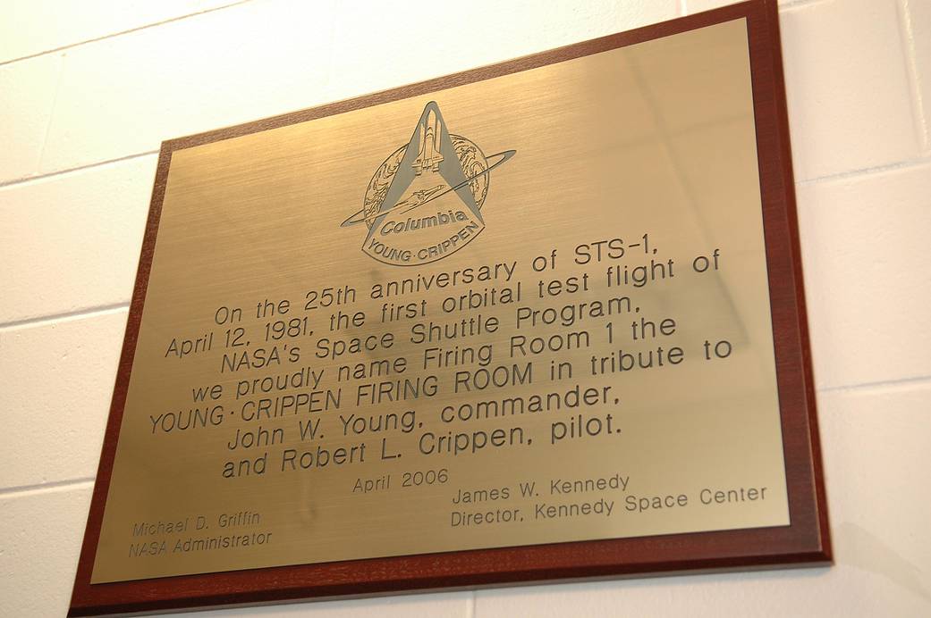 Firing Room 1 Dedicated to Young, Crippen