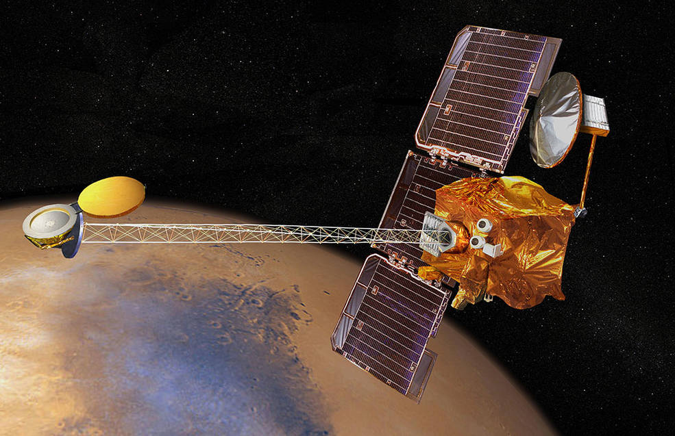 Artist's concept of NASA’s 2001 Mars Odyssey orbiter