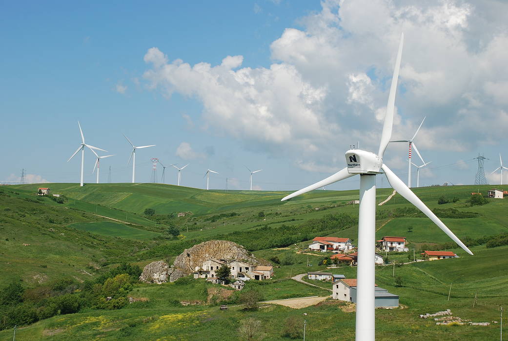 Northern Power 100 Wind Turbines in the Italian Countryside
