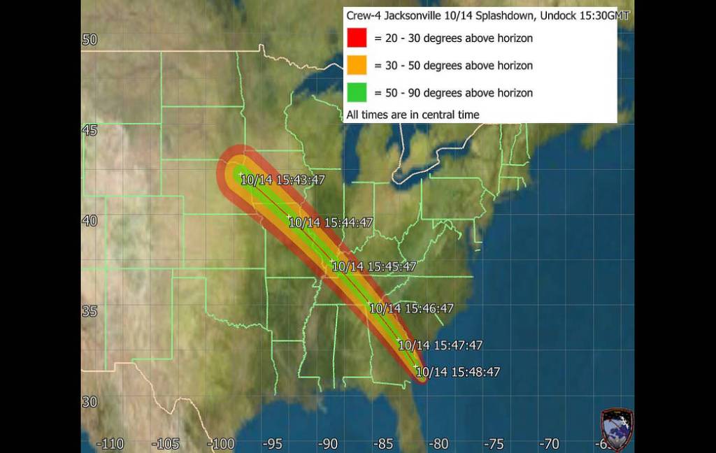 Tracking Map of SpaceX Crew-4 Splashdown