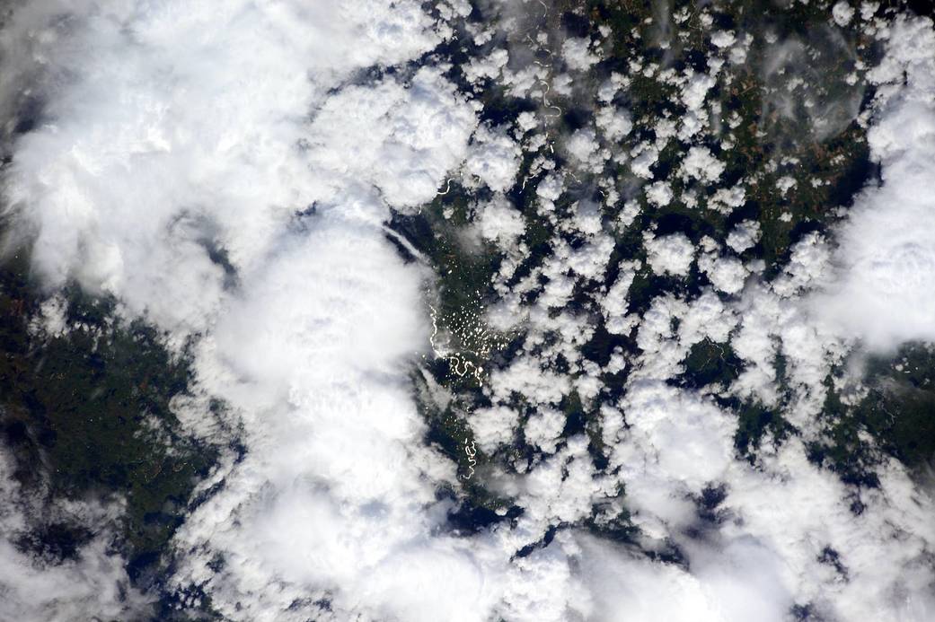 Clouds over New Zealand taken from the International Space Station.