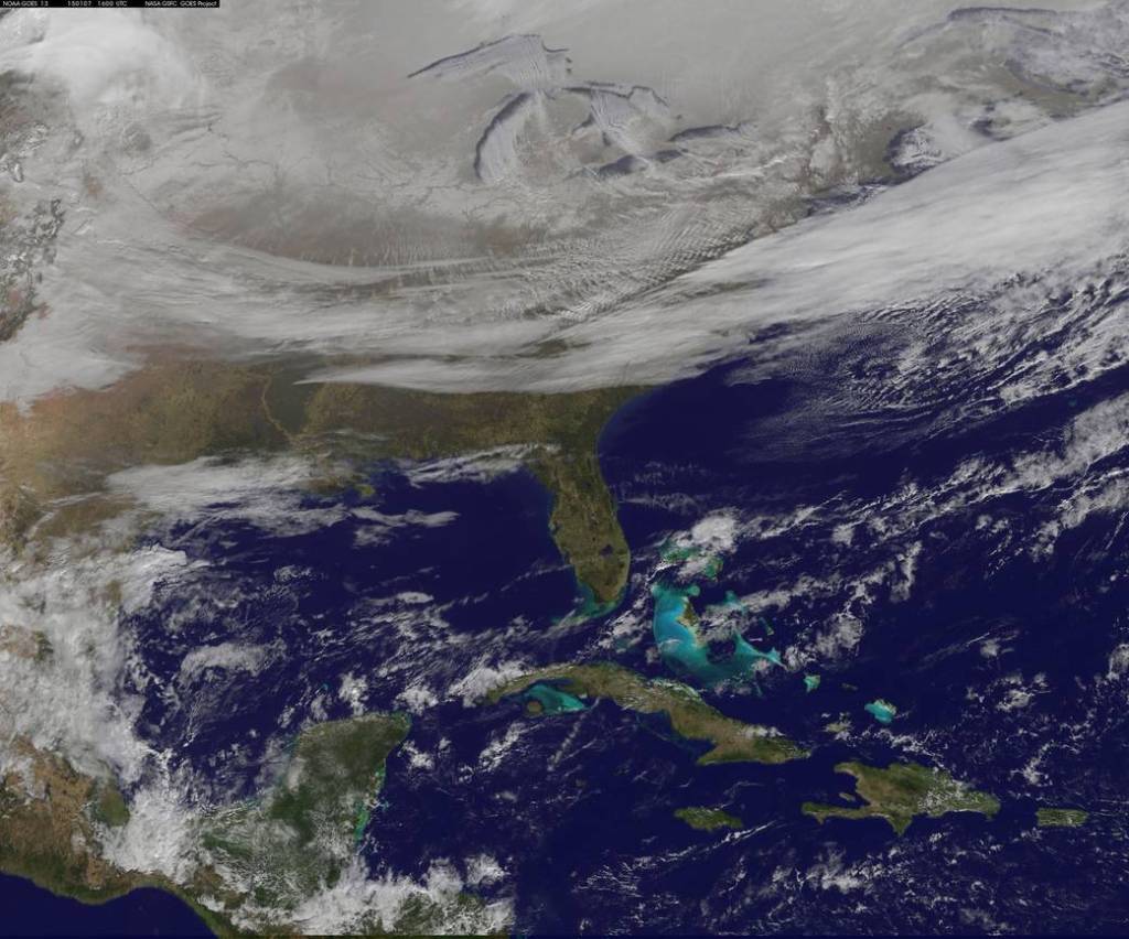 Satellite Picture Shows Snow-covered U.S. Deep Freeze
