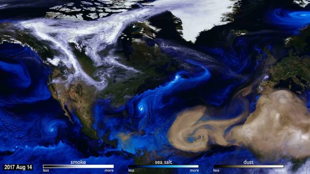 Visualization of aerosols in atmosphere